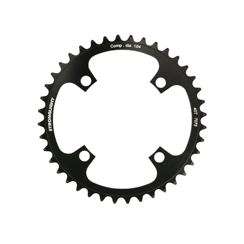 Plateau VAE-E-Bike 4 branches Ø 104 Pour Bosch Stronglight 40 dents Mono Noir Alu 7075 (Pour Systeme 1Ere Et 3Ème Generation - Compatible Brose Avec Spider Ref 181123)