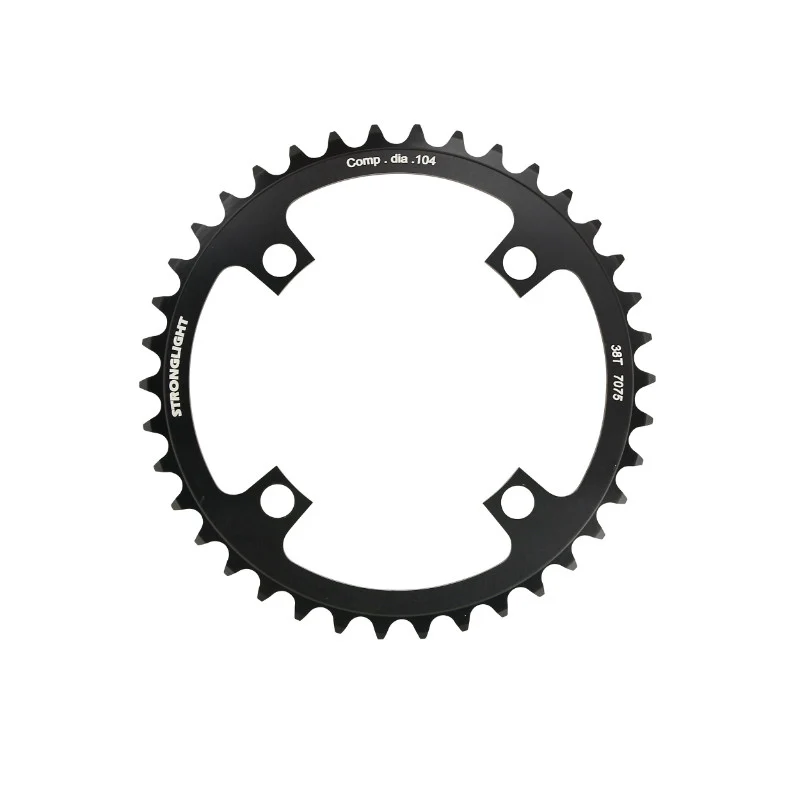 Plateau VAE-E-Bike 4 branches Ø 104 Pour Bosch Stronglight 38 dents Mono Noir Alu 7075 (Pour Systeme 1Ere Et 3Ème Generation - Compatible Brose Avec Spider Ref 181123)