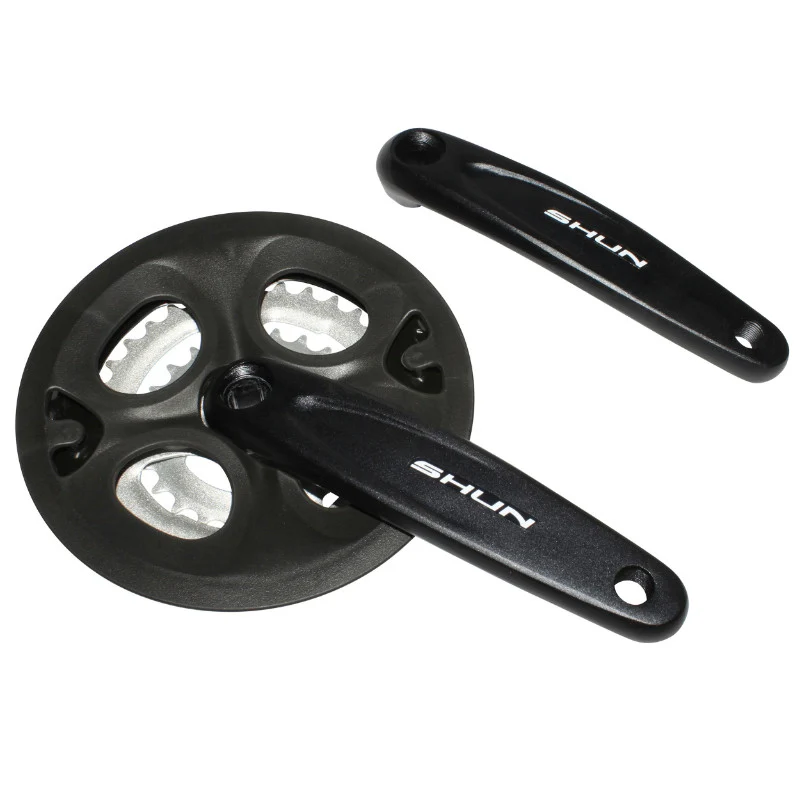 Pédalier VTT P2R 7-8V. Alu Noir Black-X 170 mm 42-34-24 (Boîtier 113 mm) Avec Pare Chaîne