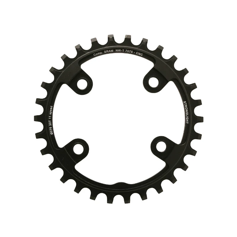 Plateau VTT 4 branches Ø 76 Pour Sram Xx1 Stronglight 30 dents Mono Noir Alu 7075 11V. Narrow Wide