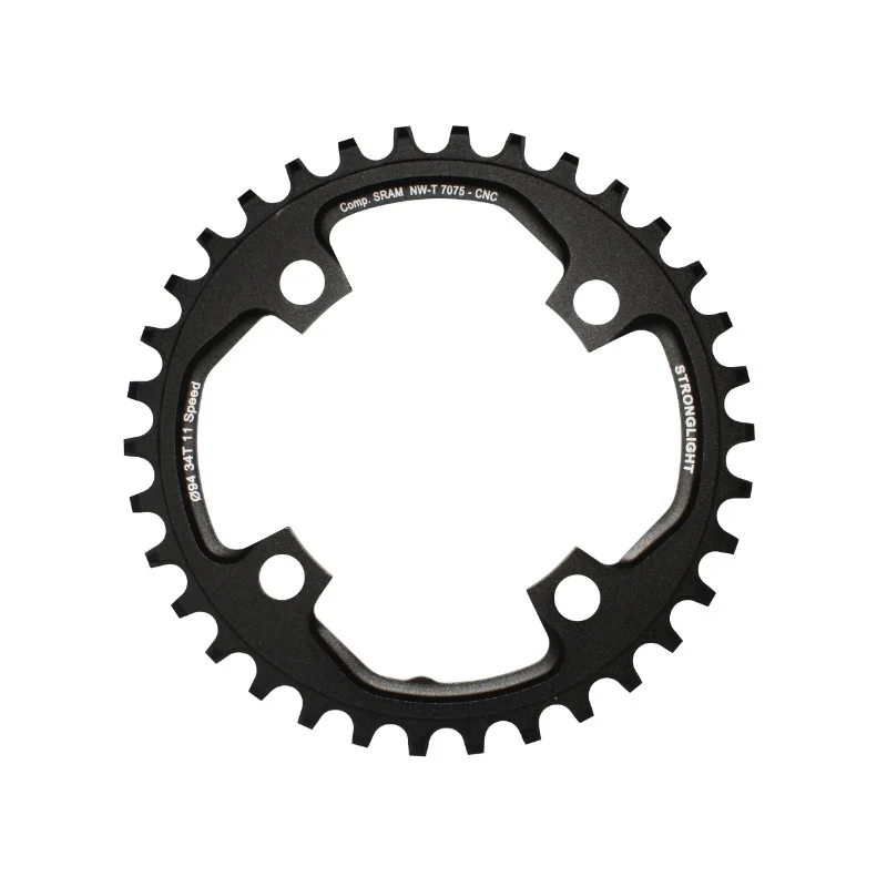 Plateau VTT 4 branches Ø 94 Pour Sram X01 Stronglight 34 dents Mono Noir Alu 7075 11V. Narrow Wide - Épaisseur 5 mm