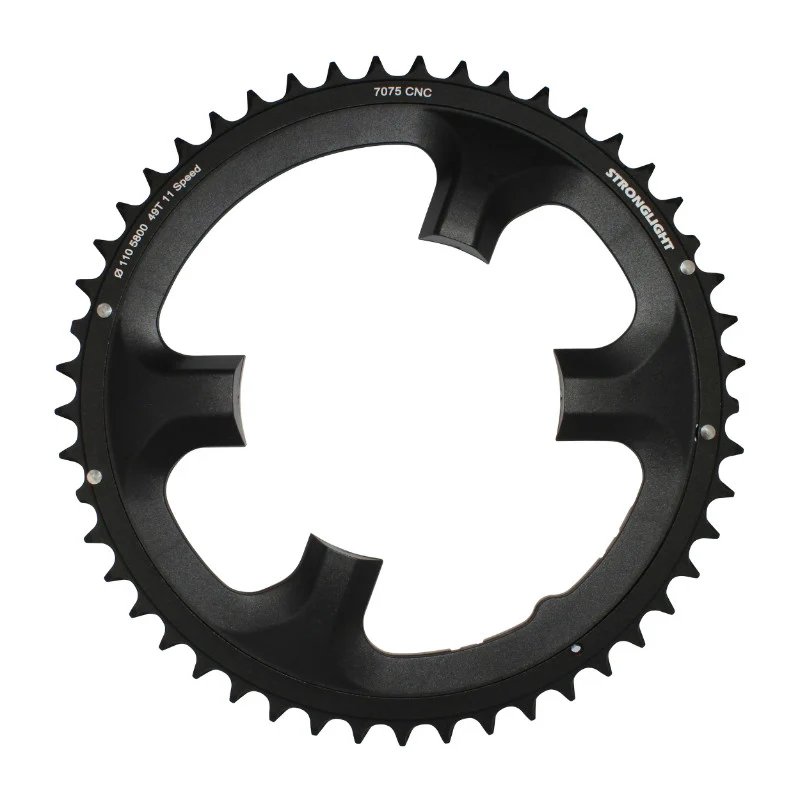 Plateau Route 4 branches Ø 110 Pour Shimano 105 5800 Stronglight 49 dents Extérieur Noir 11V.