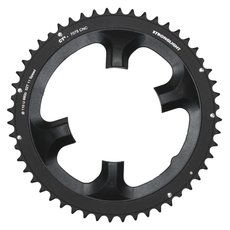 Plateau Route 4 branches Ø 110 Pour Shimano Ultegra 6800 Stronglight 52 dents Extérieur Noir Ct2 11V.