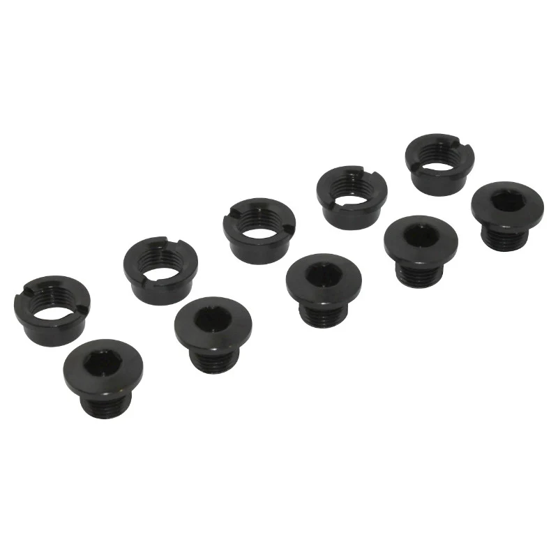 Intravis Pédalier Alu Newton Noir Mono Plateau M8X4 (Jeu De 5) - Vis Et Cheminee