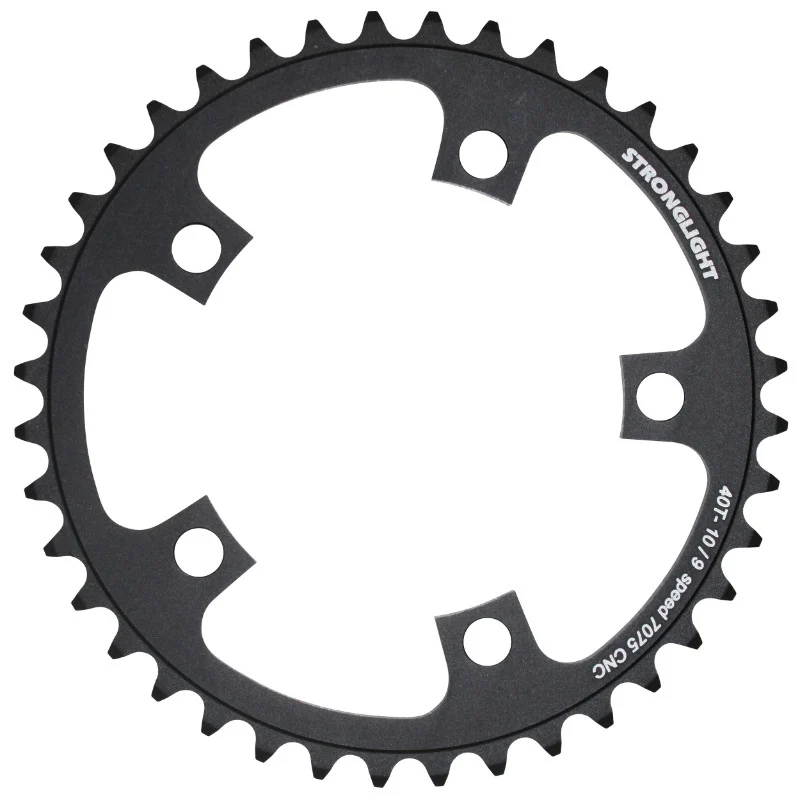 Plateau Route 5 branches Ø 110 Stronglight 40 dents Intérieur Noir Alu 7075 Type Shimano 9-10V.