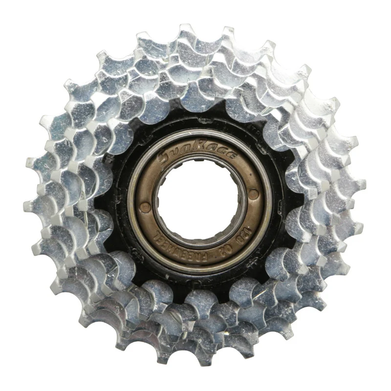 Roue Libre 6V. Sunrace 14-24 Argent-Noir Indexee (En Boite)