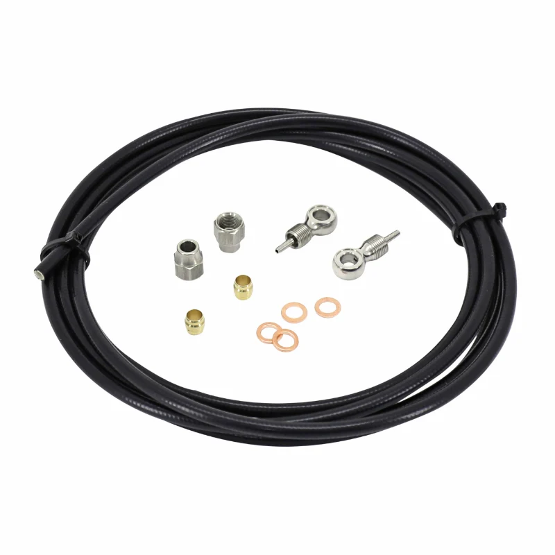 Durite Frein Disque Newton Noir 2.5M (Kit Complets Avec Fixations Pour 2 Étriers) Universel Pour Shimano Et Autre Frein - Gaine Hydraulique -