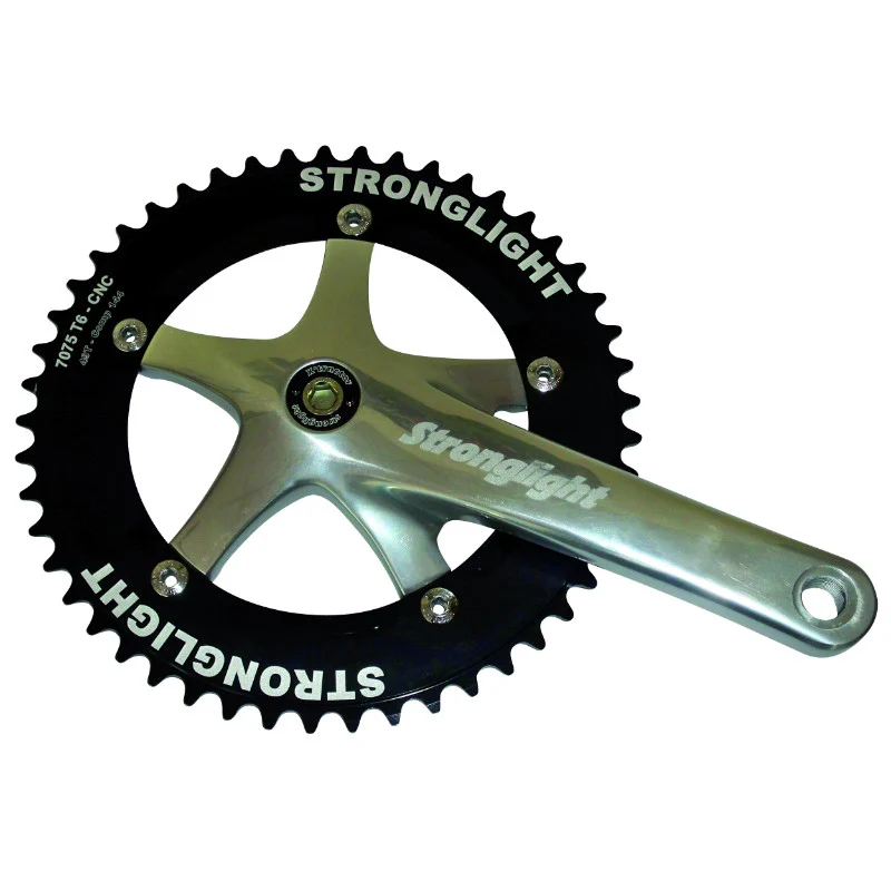 Pédalier Route Piste Stronglight Track 2000 Jis 165 mm Plateau 46D. 1"1-8 (Fixie - Singlespeed) (Axe Carré 107 mm) Plateau Diam 144