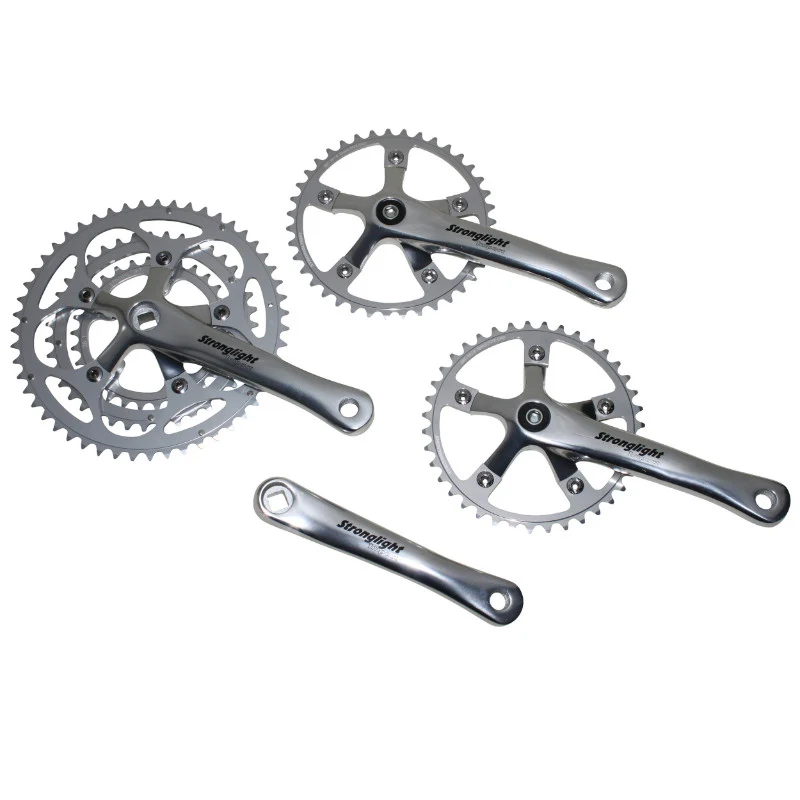 Pédalier Route Stronglight 9-10V. Impact Tandem Argent 170 mm 51-39-30 (Kit Avant + Arrière) (Axe Carré 115 mm)