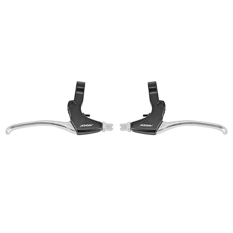 Levier De Frein VTT-VTC V-Brake 4 Doigts Newton Alu Argent-Noir (Paire Sur Carte)