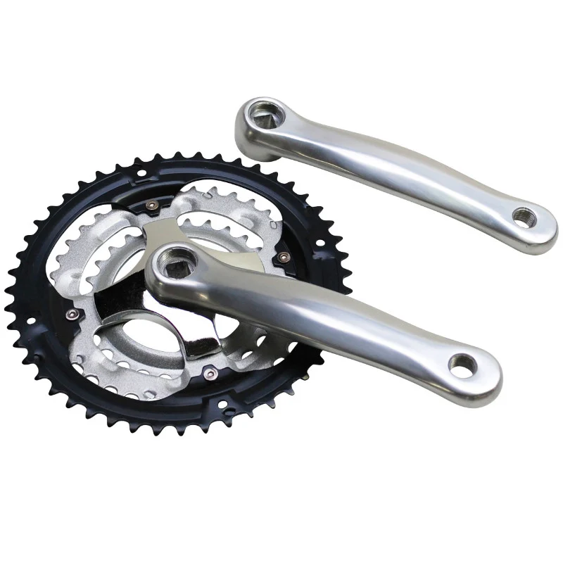 Pédalier VTT P2R 7-8V. Alu Argent 170 mm 48-38-28 (Boîtier 118 mm)
