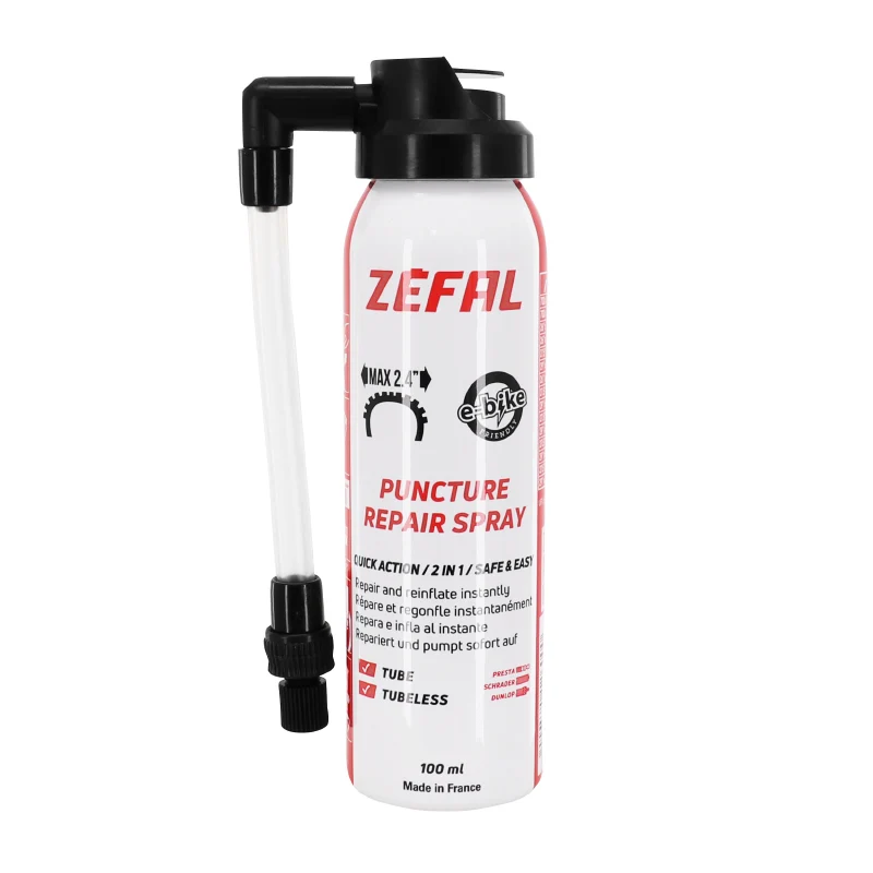 Bombe Anti-Crevaison Zefal Pneu VTT Tubeless - Tubetype Presta-Schrader (100Ml)
