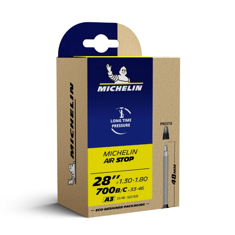 Chambre A Air Vélo 700 X 33-46 Michelin A3 Valve Presta 48 mm 166G